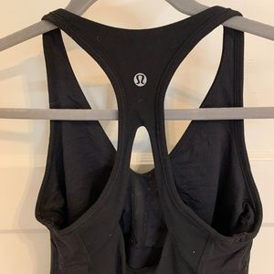 Black Lululemon Racerback Tennis Tank with built in Sports Bra